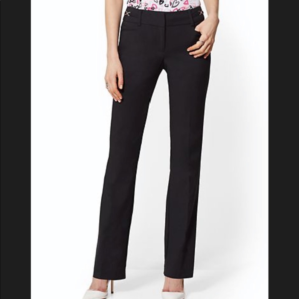 NY&C 7th Avenue GREY Mid Rise Straight Leg Pant